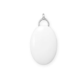 Oval White Mineralite Pendant