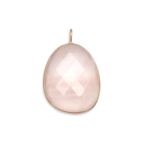 14 Karat Gold Plated Rose Quartz Pendant