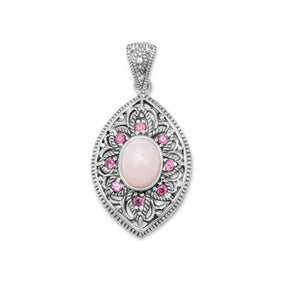 Pink Opal and Rhodolite Pendant