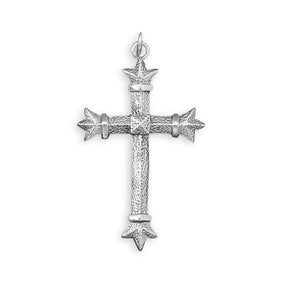 Textured Fleuree Cross Pendant