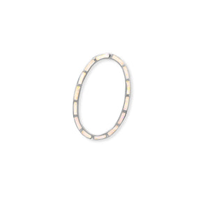 Rhodium Plated Synthetic Opal Slide