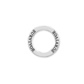 Oxidized "Survivor" Circle Pendant