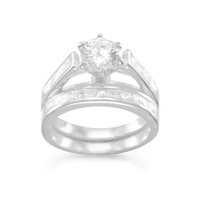 Double Band Baguette CZ Ring