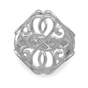 Filigree Heart Design Ring