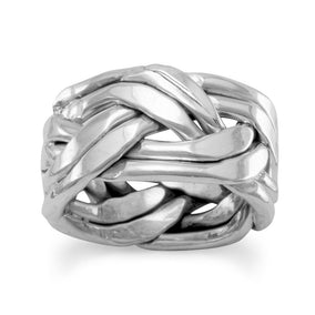 Oxidized Braided Ring in Women's Sizes