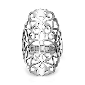 Large Cut Out Flower Design Ring