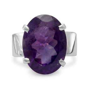 Oval Faceted Amethyst Ring