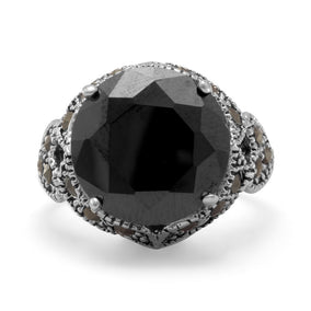 Black CZ and Marcasite Ring