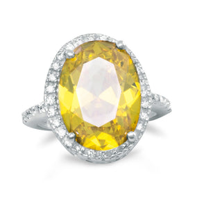 Yellow and Clear CZ Ring