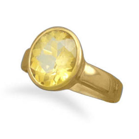 14 Karat Gold Plated Citrine Ring