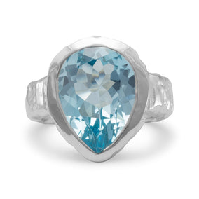 Pear Shape Blue Topaz Ring