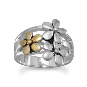 Two Tone Flower Ring