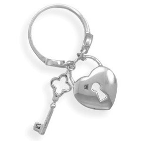 Rhodium Plated Charm Ring