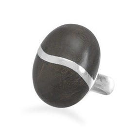 Sterling Silver and Wood Ring