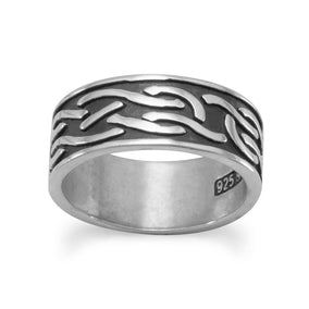 Oxidized Knot Design Band