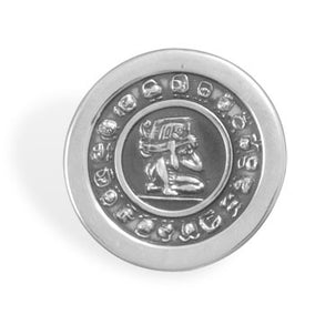 Adjustable Oxidized Mayan Calendar Ring