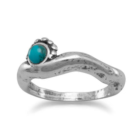 Oxidized Reconstituted Turquoise Ring