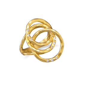 14 Karat Gold Plated Circle Design Ring