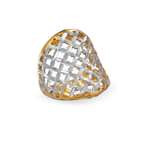 Two Tone Diamond Cut Ring