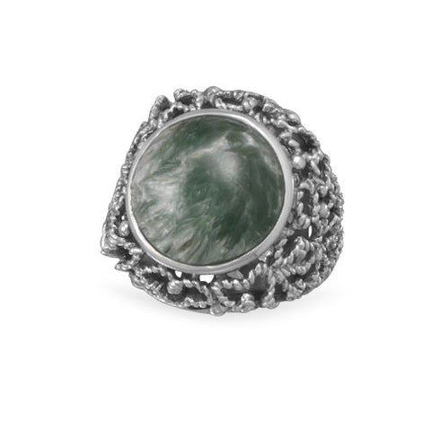Oxidized Seraphinite Ring