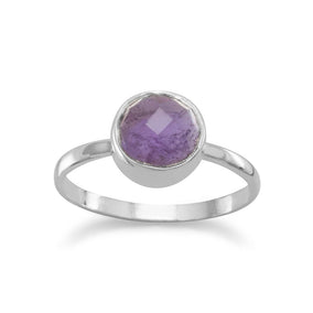 Faceted Amethyst Stackable Ring