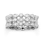 Rhodium Plated Triple Band CZ Ring