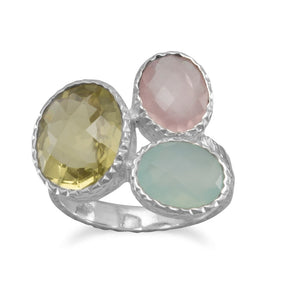Quartz and Chalcedony Ring
