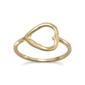 Open Your Heart 14 Karat Gold Plated Sterling Silver Ring