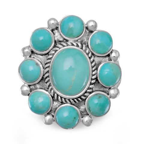 Oxidized Reconstituted Turquoise Ring