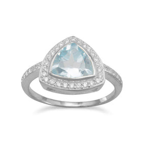 Blue Topaz and CZ Ring
