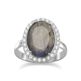 Elegant Labradorite with CZ Edge Ring