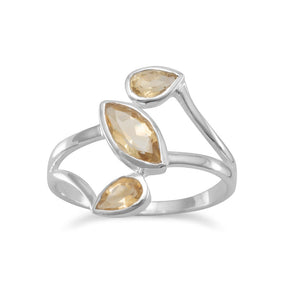 Citrine Split Band Design Ring