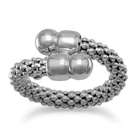 Rhodium Plated Wrap Ring