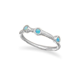 Polished Synthetic Blue Opal Ring