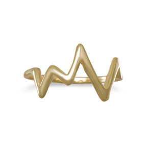 14 Karat Gold Plated Heartbeat Design Ring