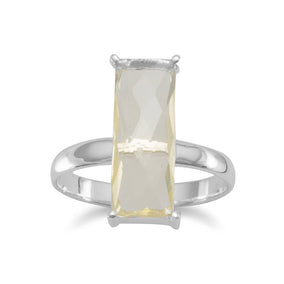 Faceted Lemon Quartz Ring