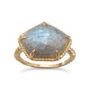 14 Karat Gold Plated Labradorite Ring
