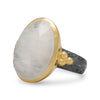 Two Tone Rainbow Moonstone Ring