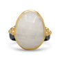 Two Tone Rainbow Moonstone Ring