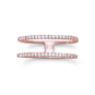 18 Karat Rose Gold Plated Double Row CZ Ring