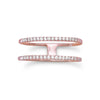 18 Karat Rose Gold Plated Double Row CZ Ring