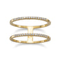 18 Karat Gold Plated Double Row CZ Ring