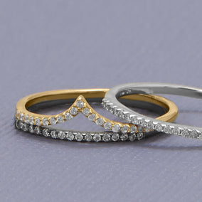 Rhodium Plated Thin CZ Ring