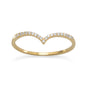 18 Karat Gold Plated CZ "V" Ring