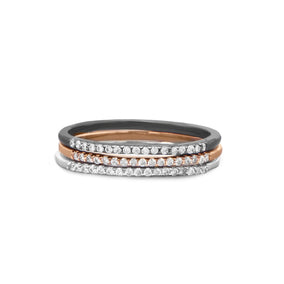 Rhodium Plated Thin CZ Ring