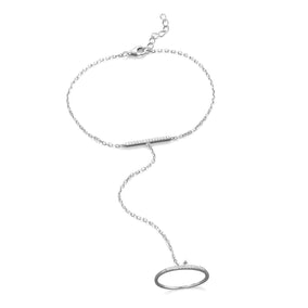 Rhodium Plated CZ Ring and Bar Wringlet