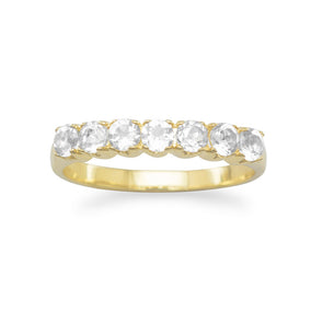 14 Karat Gold Plated White Topaz Ring