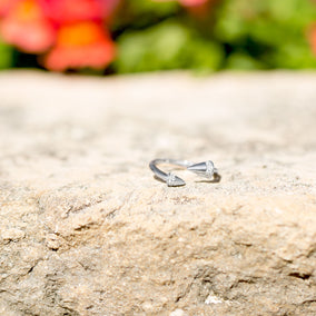 Rhodium Plated CZ Spike Wrap Ring