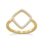 18 Karat Gold Plated Signity CZ Kite Design Ring