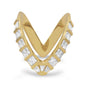 18 Karat Gold Plated CZ "V" Ring